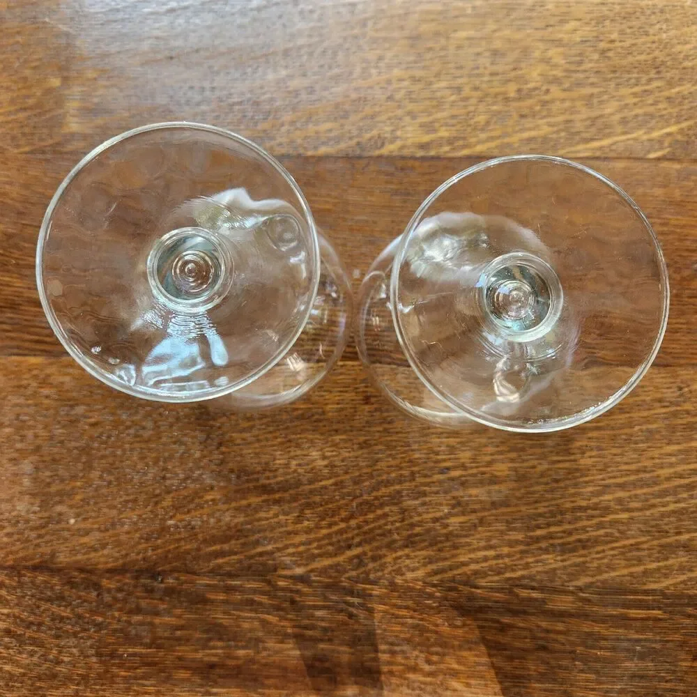 Vintage 16oz Hollow Stem Beer Glasses Mid Century Barware Set Of 2